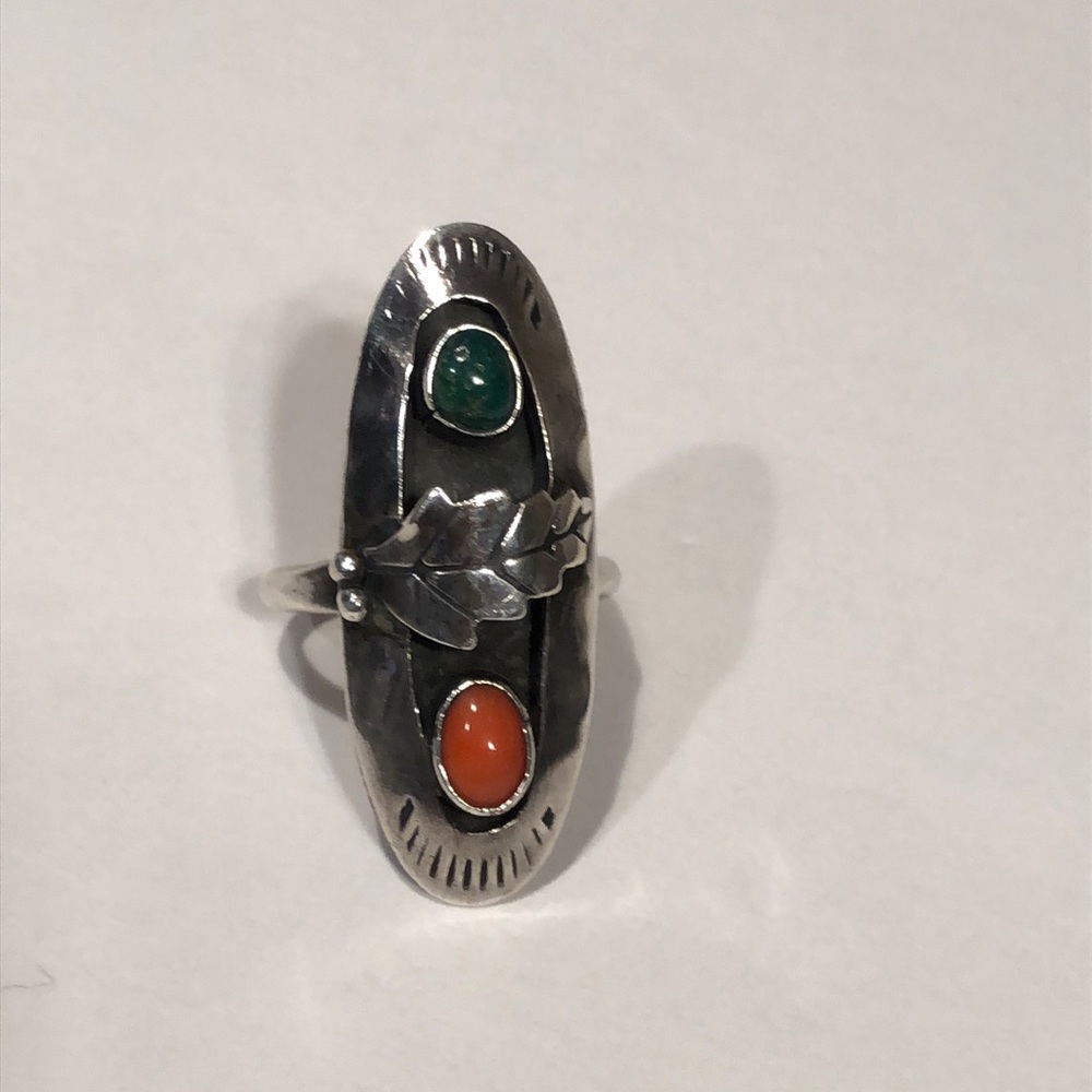 Sterling Silver Turquoise Native Ring - image 2